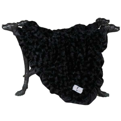 Black - Ruffle Baby Dog Blanket - Small