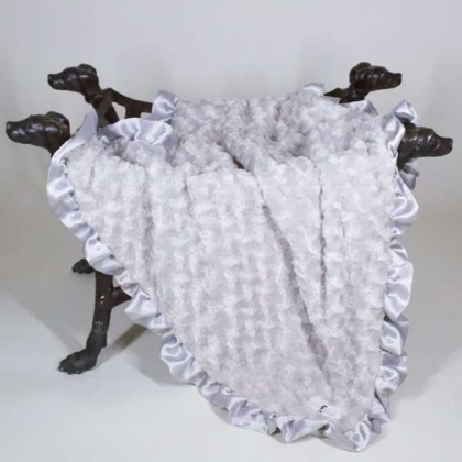 Silver - Ruffle Baby Dog Blanket - Small