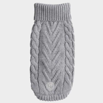 Grey - GF Pet Chalet Dog Sweater  - XS