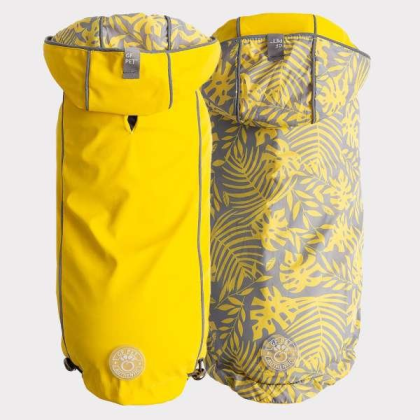 Yellow - GF Pet Reversible ElastoFit Raincoat  - XS