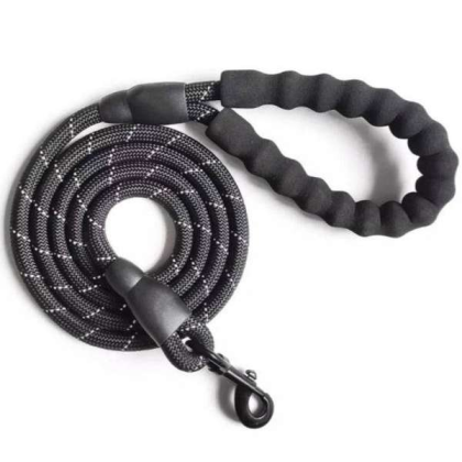 Black - 5FT Rope Leash with Comfort Handle