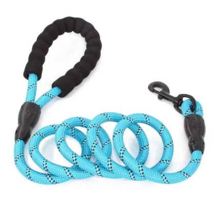 Blue - 5FT Rope Leash with Comfort Handle