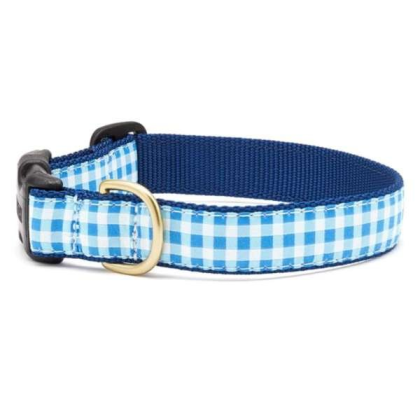 Blue Gingham - Blue Gingham Collar or Leash - 4\' Narrow