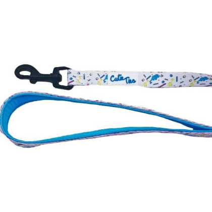 Dino Doggy White - Cutie Ties Fun Design Dog Leash - Large