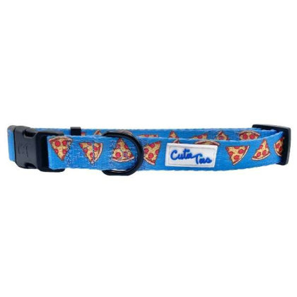 Pizza Crust - Cutie Ties Fun Design Dog Collar - Small