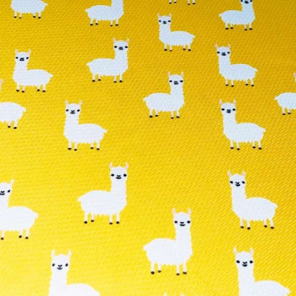 Llama Yellow - Cutie Ties Tie On Dog Bandana - Large