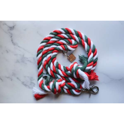 Christmas  - Knotted Rope Dog Leash - 4 ft