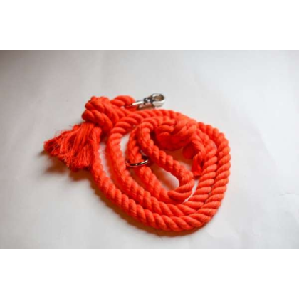 Orange  - Knotted Rope Dog Leash - 6 ft