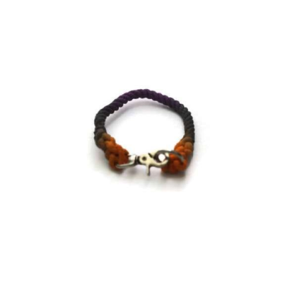 Black, Orange, and Purple  - Rope Dog Collar - 18 inches