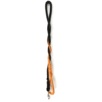 Black and Orange Ombre  - Rope Dog Leash - 4 ft