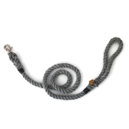 Grey  - Rope Dog Leash - 6 ft