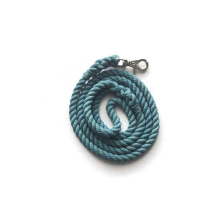 Teal  - Rope Dog Leash - Traffic Lead (2 ft)