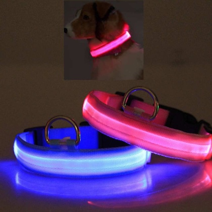 Blue - LED PET Safety Halo Style Collar - Large