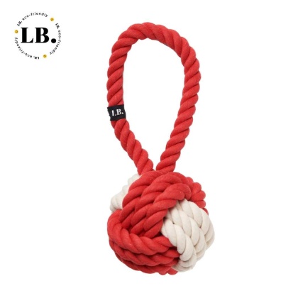 Bright Red/Natural - What-a-Tug Large Twisted Rope Toy