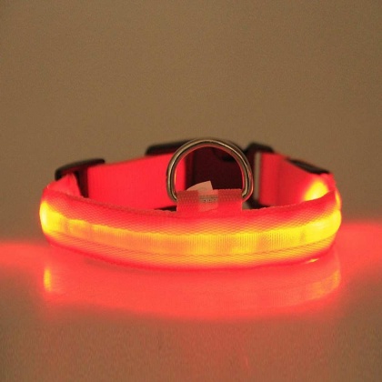 Red - LED PET Safety Halo Style Collar - Small