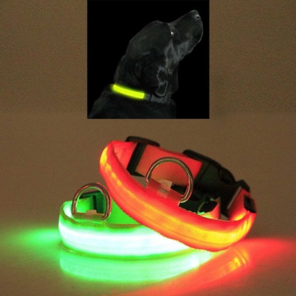 Green - LED PET Safety Halo Style Collar - Small