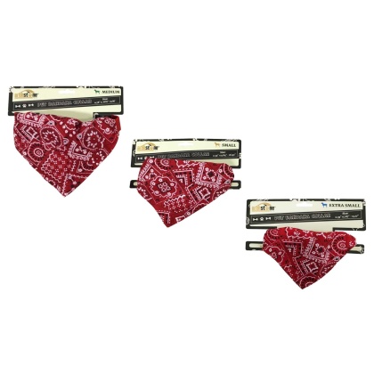 Red - Western Themed Pet Bandana Collars - Medium