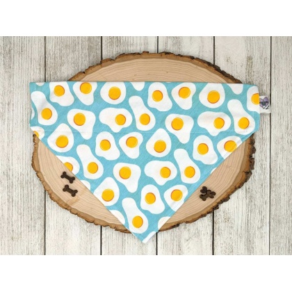 Sunny Side Up Eggs - No Tie Dog Collar Bandana - Small