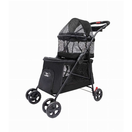 Black - Double Decker Pet Stroller