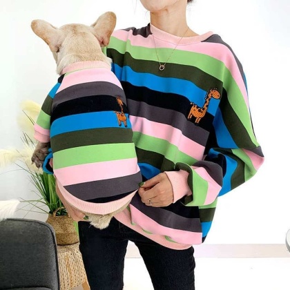 Multi - Giraffe Stripe - Matching Pet and Owner Clothing Set -   4XL