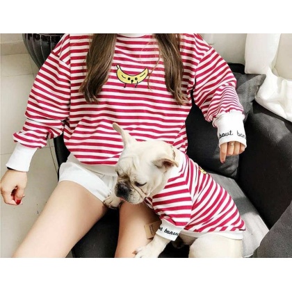 Red - Stripe Style - Matching Pet and Owner Clothing Set -   3XL