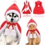 Red/White - Merry Christmas Pets Whole Costume set -  Medium