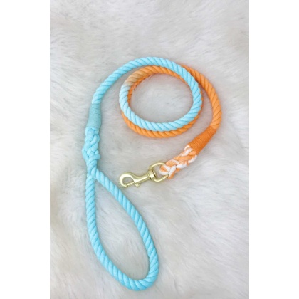 Orange Soda Ombree - Hand Dyed Cotton Rope Leash