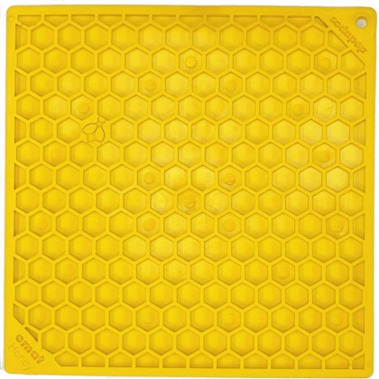 Yellow - Honeycomb Design Emat Enrichment Lick Mat - Large