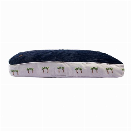 Cashmere Blue - Halo Palm Trees Rectangular Dog Bed - S