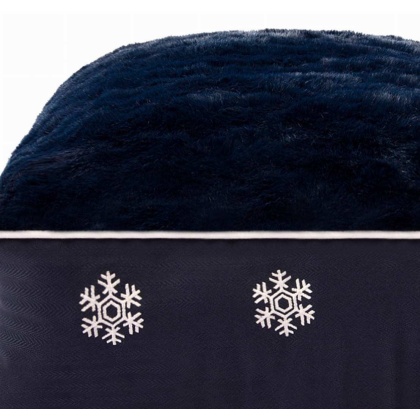 EC Navy - Halo Snowflakes Rectangular Dog Bed - M