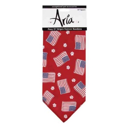 Red - AR Paws N Stripes Forever Bandana Red