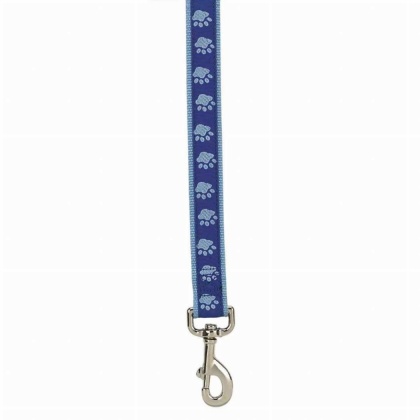 Blue - CC TwoTone Pawprint Lead 4Ftx5/8In Blu - 4ftx5/8in