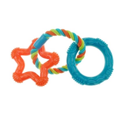 Orange - CHP 3 ring TPR Rope toy Star Org