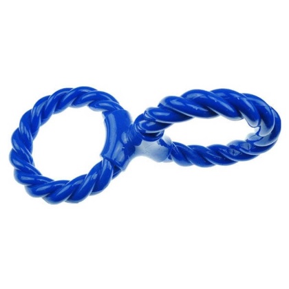 Blue - IF TPR/Rope Double Ring Twist Tug Blu