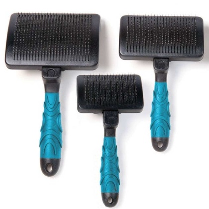 Blue - MGT Self-cleaning slicker brush S Blu - Small