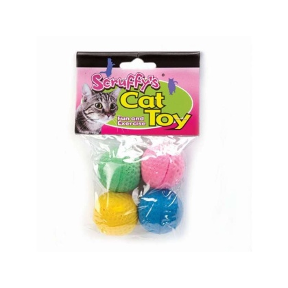 SFY Kitty Sponge Balls 4Pk