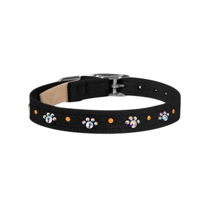 Black - Susan Lanci Designs Crystal Paws Collar - Medium