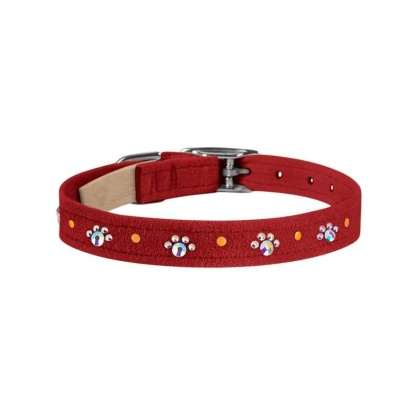 Red - Susan Lanci Designs Crystal Paws Collar - Small