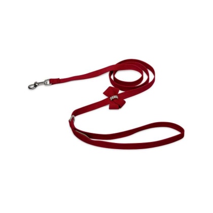 Red - Susan Lanci Designs Nouveau Bow Leash - 4 FT