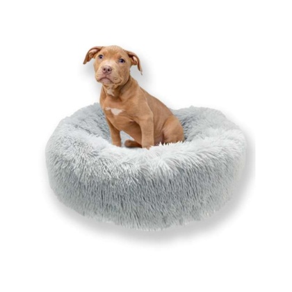 Black and Grey - Donut Dog Bed - Medium