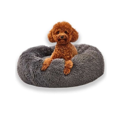 Black and Grey - Donut Dog Bed - Small