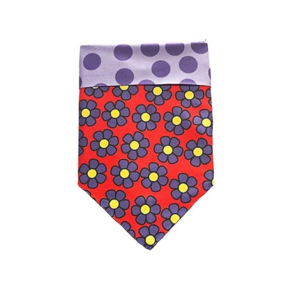 Purple Dots/Daisies - Reversible Sport Bandanas  - Large