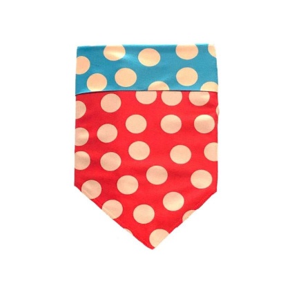 Tan/Red/Turq. Dot - Reversible Sport Bandanas  - Large