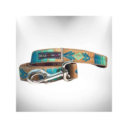 Tribal Teal  - Dog Leash - THIN 5/8\