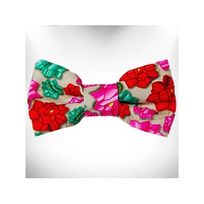 Mayan Flowers - Flower Dog Bow Tie