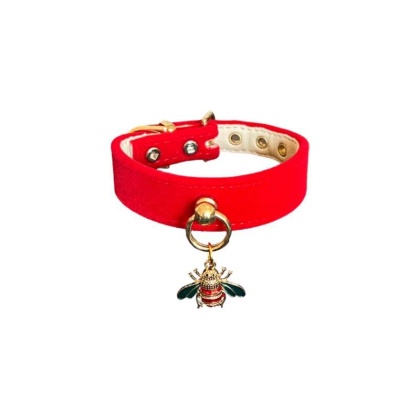 Red - Bee Mine Dog Collar - 10\