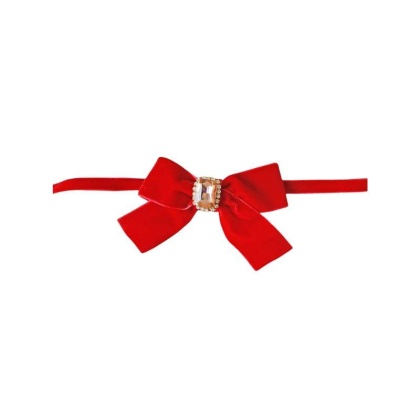 Red - Luxurious Velvet Bow Necklace