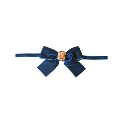 Royal Blue - Luxurious Velvet Bow Necklace