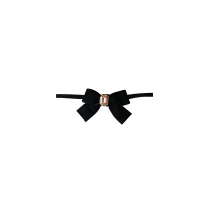 Black - Luxurious Velvet Bow Necklace