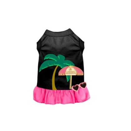 BLACK W PINK RUFFLE - My CC Summer Vacay Dress - Medium